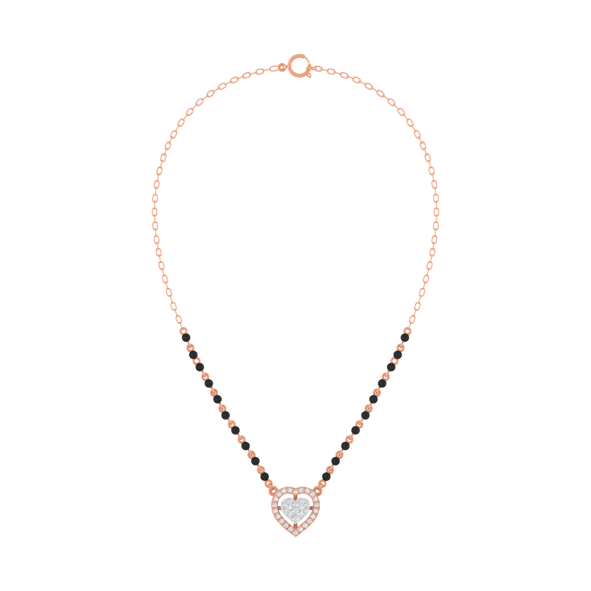 Gold & Diamond Heart Mangalsutra For Women KRC50090