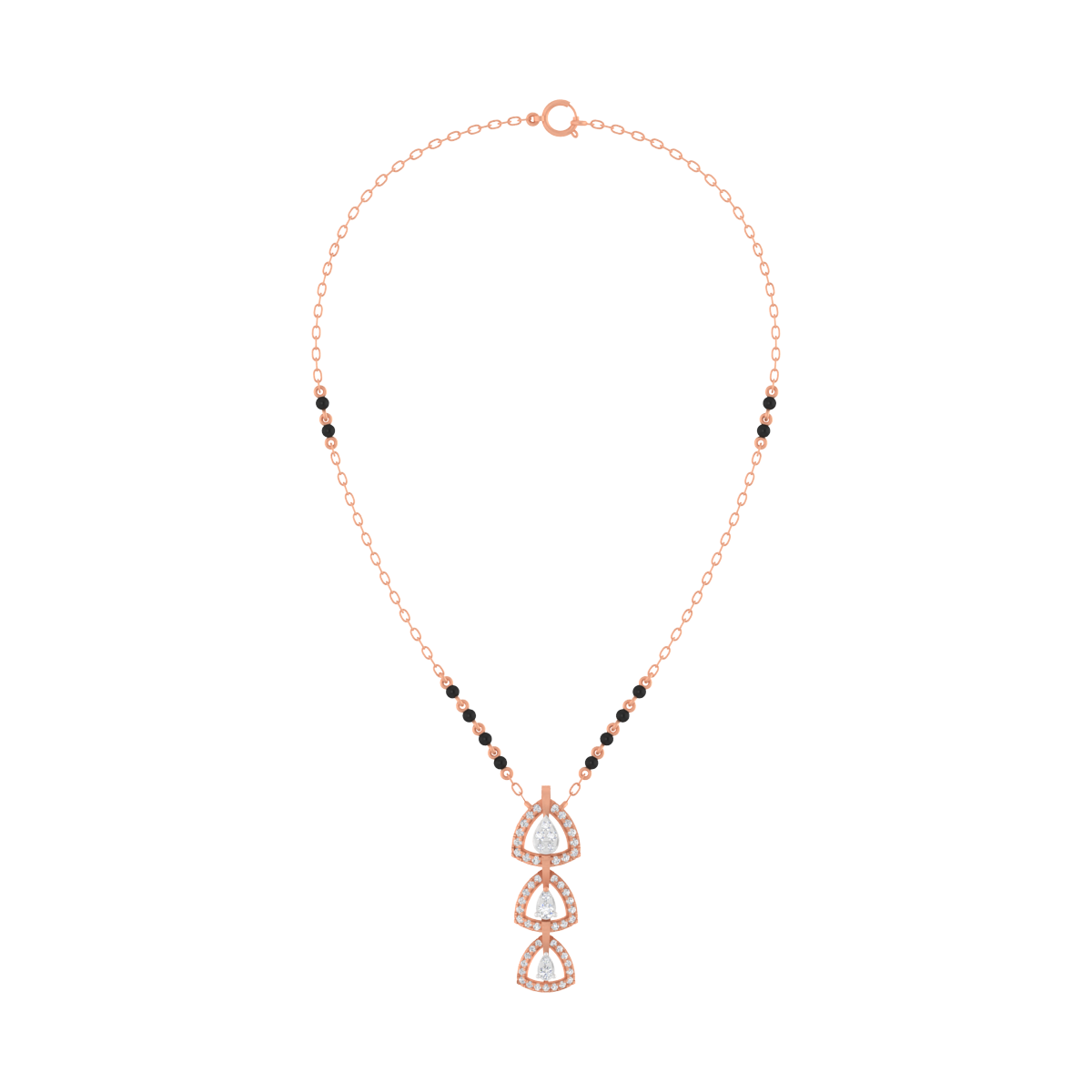 Rose gold mangalsutra on a no background