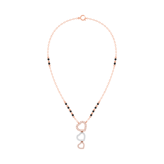 18K Gold & Diamond Heart Mangalsutra For Women KRE90091
