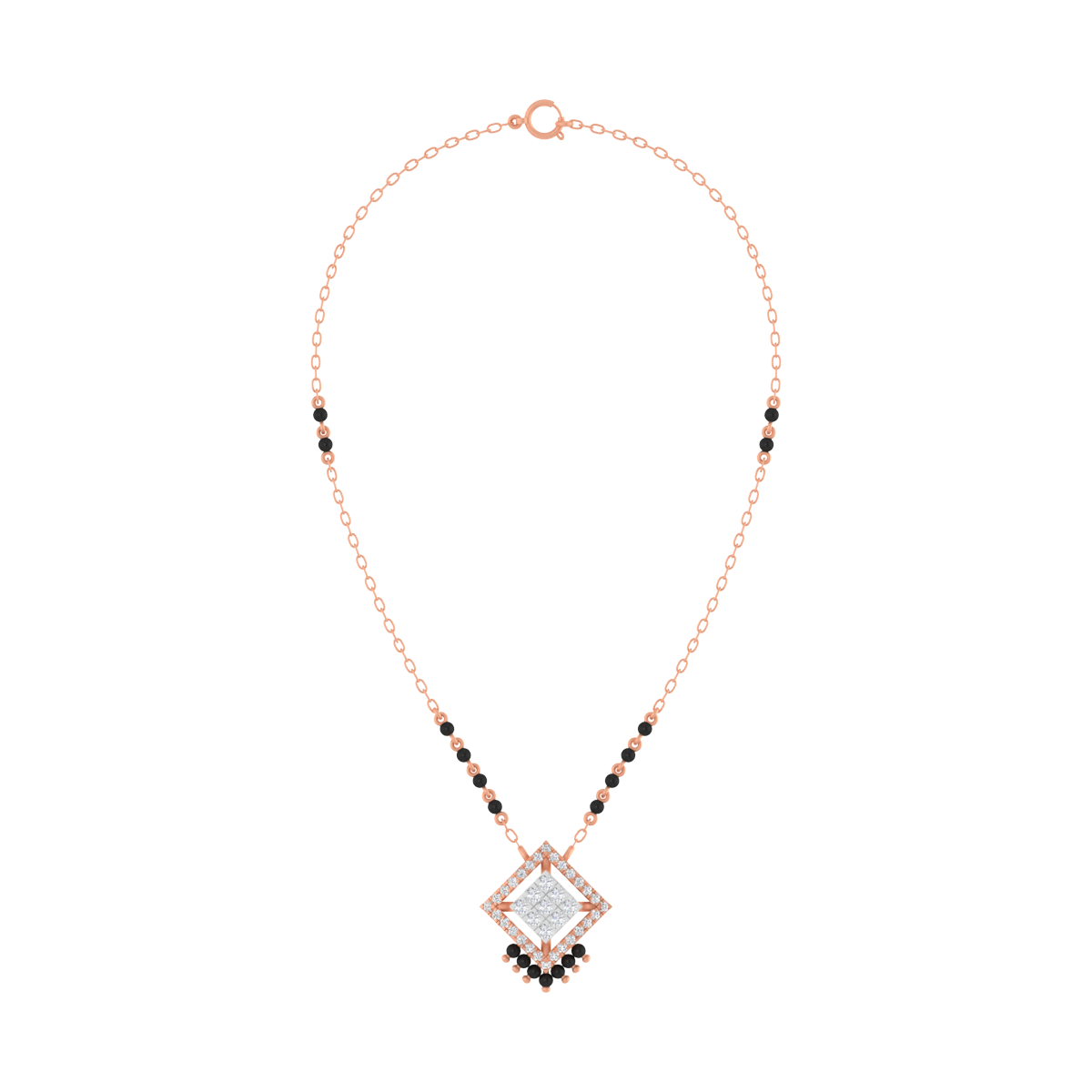 Gold & Diamond Beaded Mangalsutra For Women KRC50200