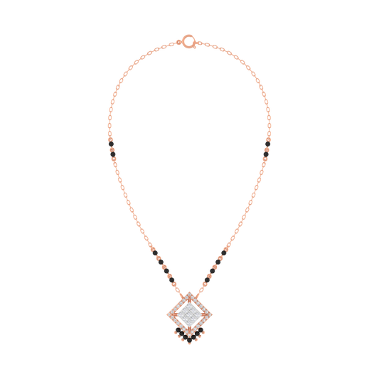 18K Gold & Diamond Beaded Mangalsutra For Women KRE90095