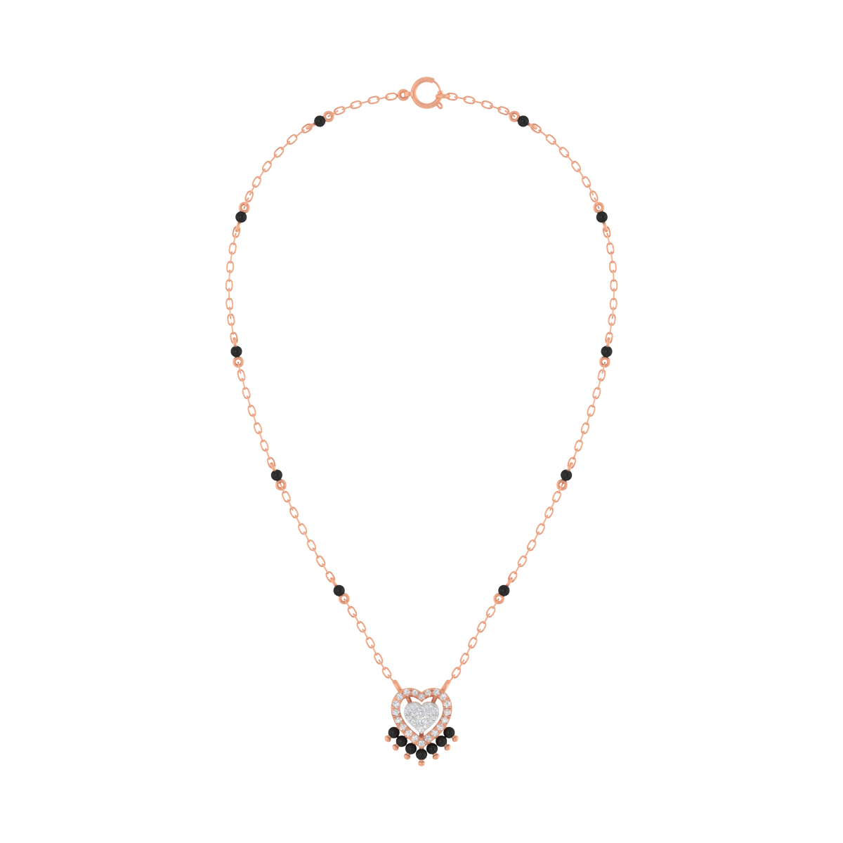 Gold & Diamond Heart Mangalsutra For Women KRC50167