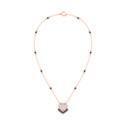 18K Gold & Diamond Heart Mangalsutra For Women KRE90096
