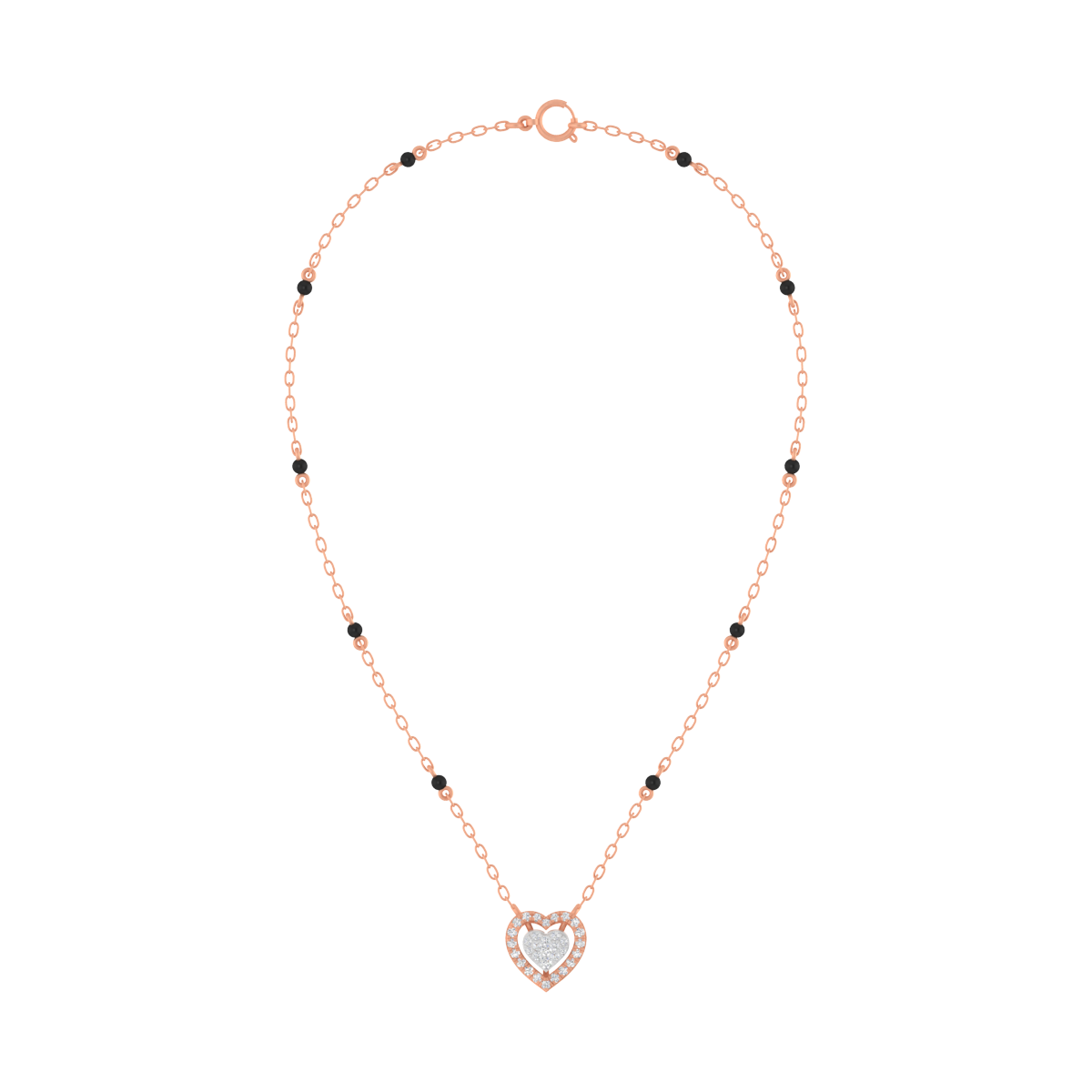 Gold & Diamond Heart Mangalsutra For Women KRC50114