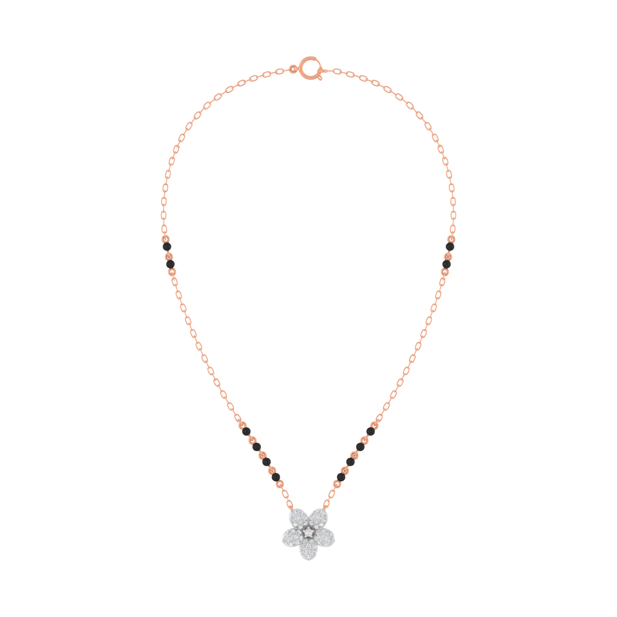 Gold & Diamond Modern Floral Mangalsutra For Women KRC50143