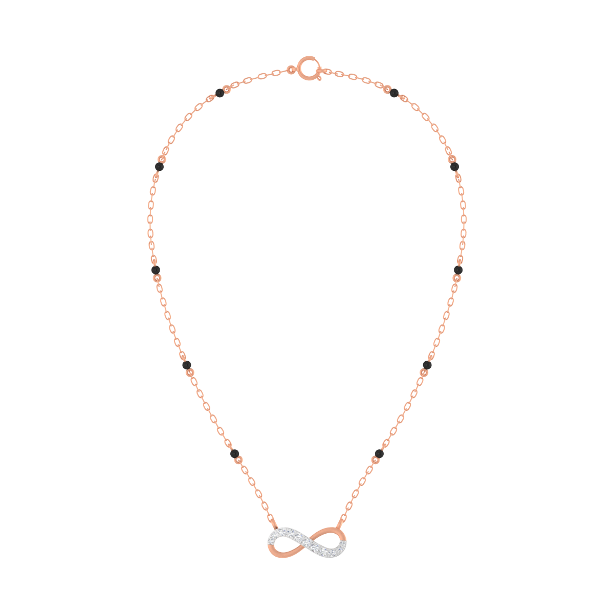 A delicate  gold and diamond tanmaniya necklace with a central diamond motif