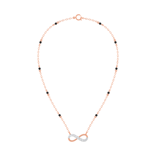 Gold & Diamond Infinity Beaded Modern Mangalsutra For Women KRC50078