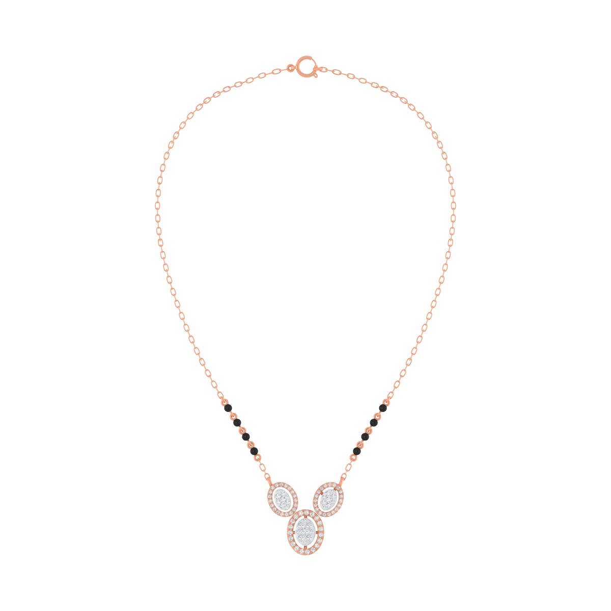 Gold & Diamond Beaded Mangalsutra For Women KRC50147