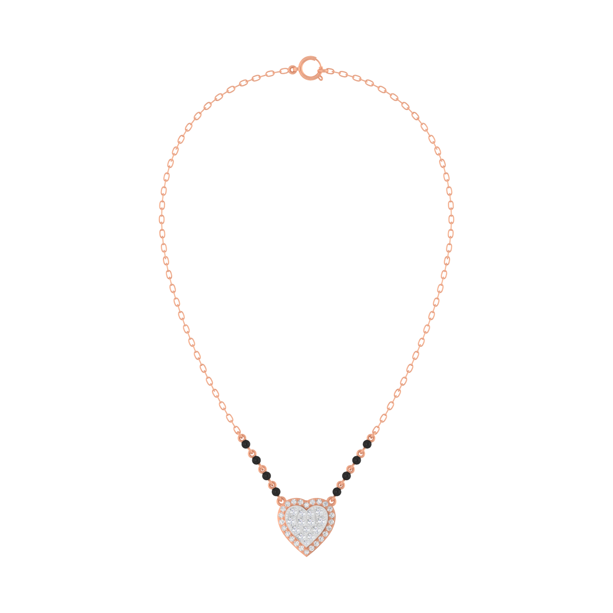 Gold & Diamond Modern Heart Mangalsutra For Women KRC50181