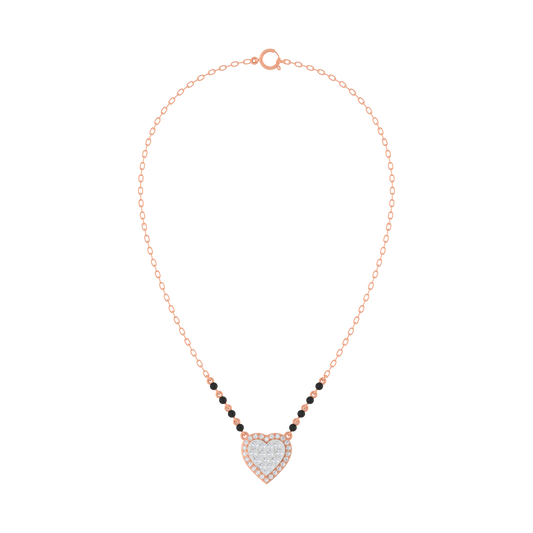 18K Gold & Diamond Heart Mangalsutra For Women KRE90177
