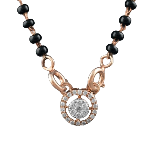 Gold & Diamond Halo Mangalsutra For Women KRC50111