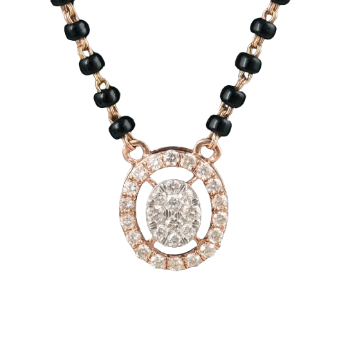 Gold & Diamond Beaded Mangalsutra For Women KRC50151