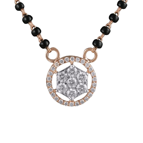 18K Gold & Diamond Beaded Mangalsutra For Women KRF90019