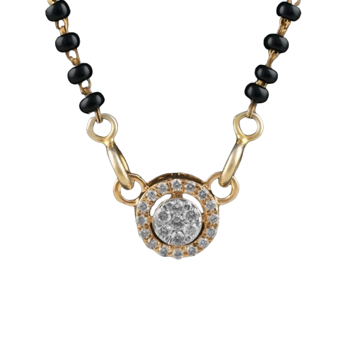 Gold & Diamond Halo Mangalsutra For Women KRC50128