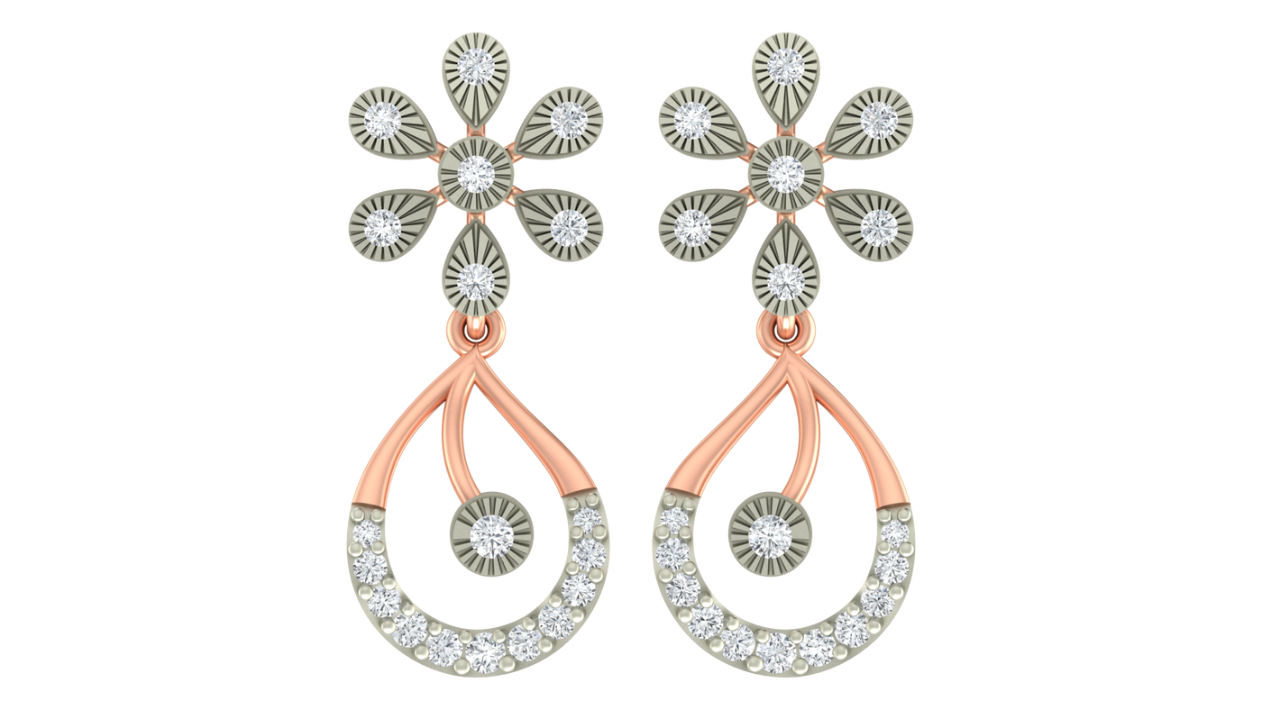 Gold & Diamond Women Dangler Earring KRC60077E