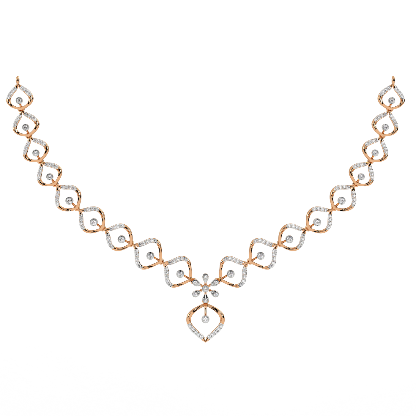 14K Gold & Diamond Dailywear Necklace Set KRH44040N