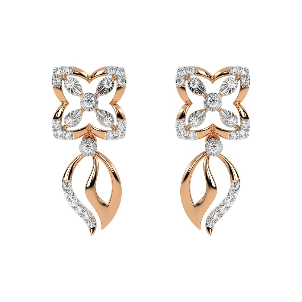 Gold & Diamond Women Dangler Earring KRC60080E