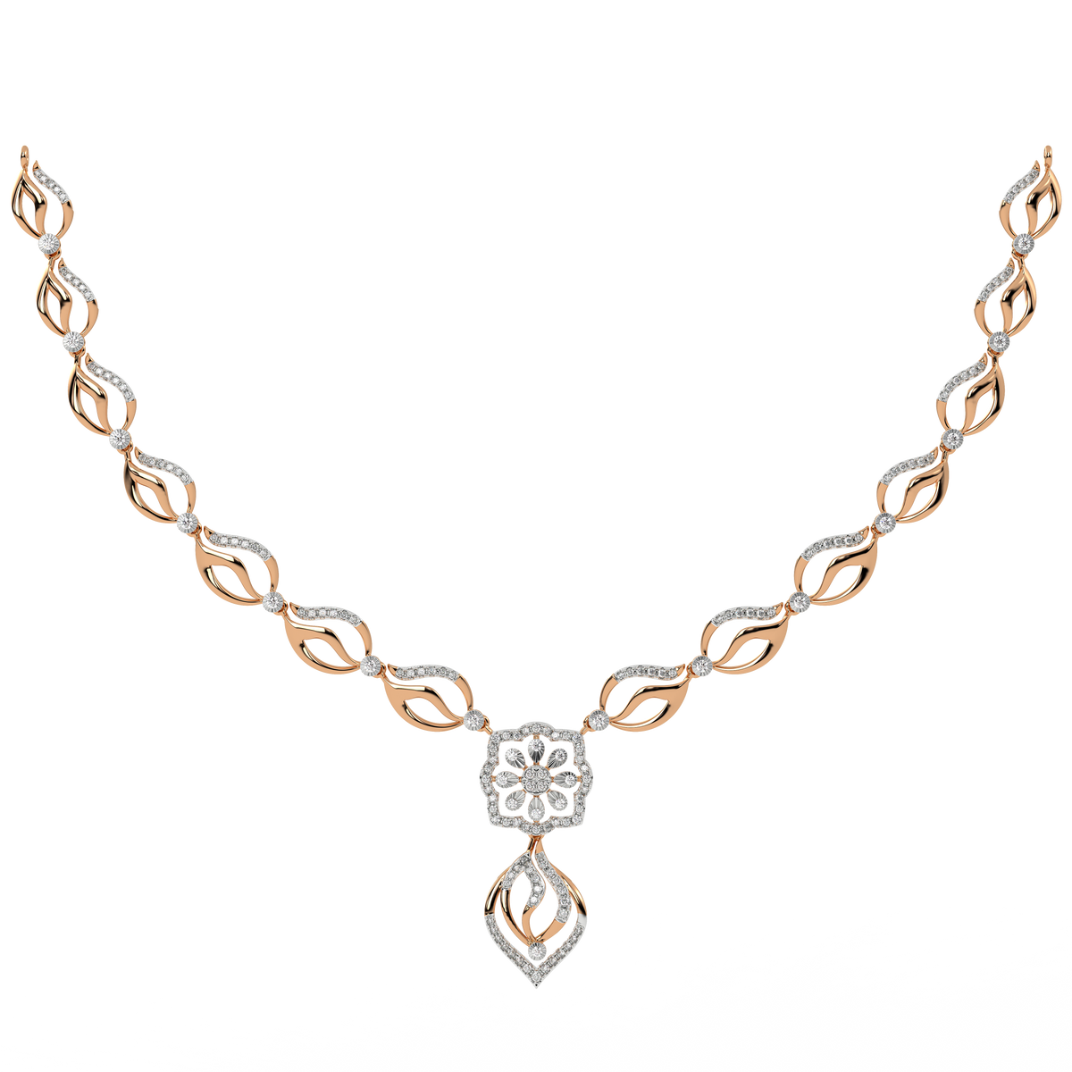 14K Gold & Diamond Necklace Set KRH44043N