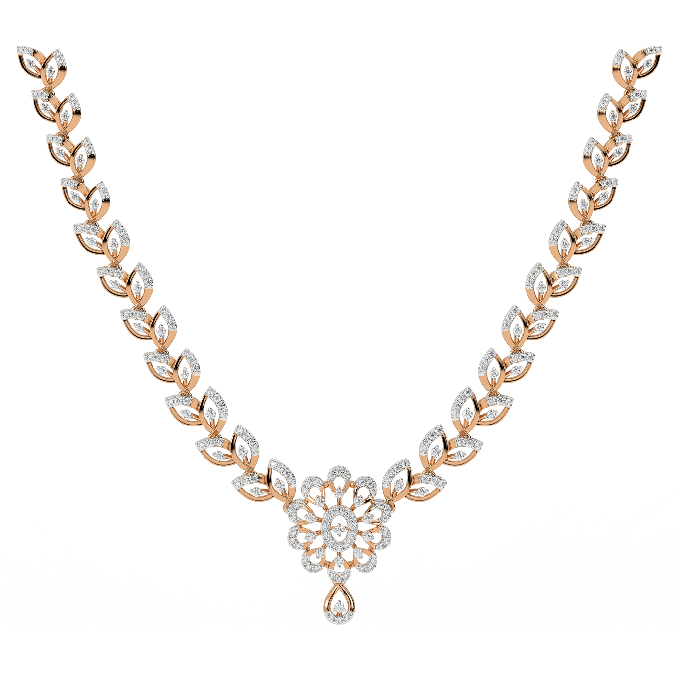 Gold & Diamond Dailywear Necklace Set KRC60108
