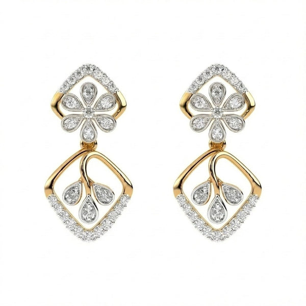 Gold & Diamond Women Dangler Earring KRC60098E