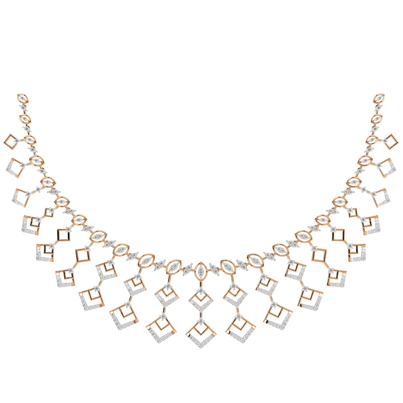 14K Gold & Diamond Choker Necklace Set KRH44127N