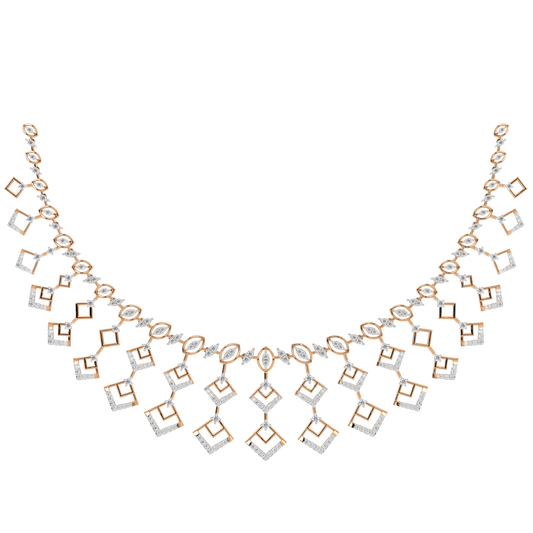 14K Gold & Diamond Choker Necklace Set KRH44127N