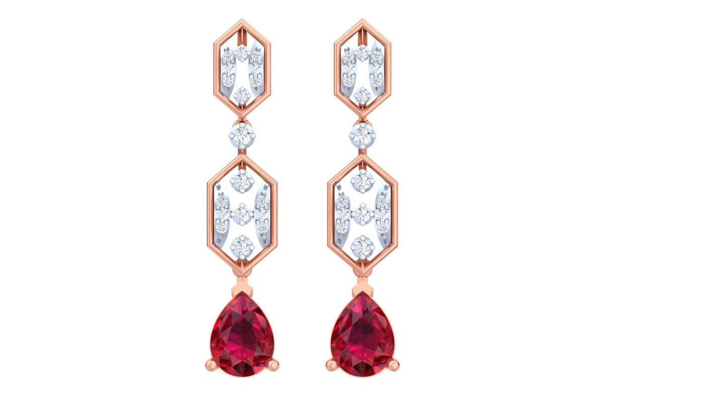 Gold & Diamond Women Gemstone Earring KRC60086E