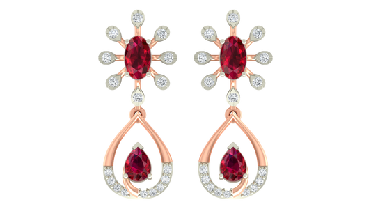 14K Gold & Diamond Women Gemstone Earring KRI44002ER-A