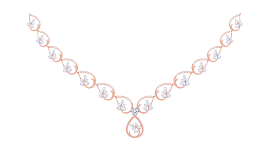 14K Gold & Diamond Lightweight Necklace Set KRI44003N