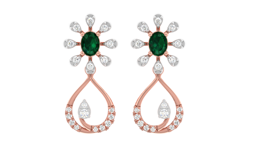 14K Gold & Diamond Women Gemstone Earring KRI44004ER