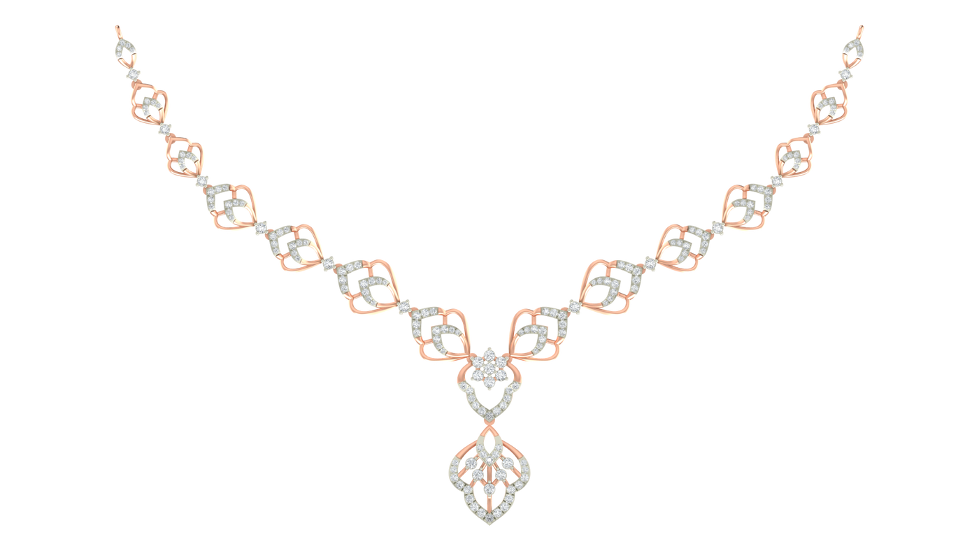 Gold & Diamond Dailywear Necklace Set KRC60089