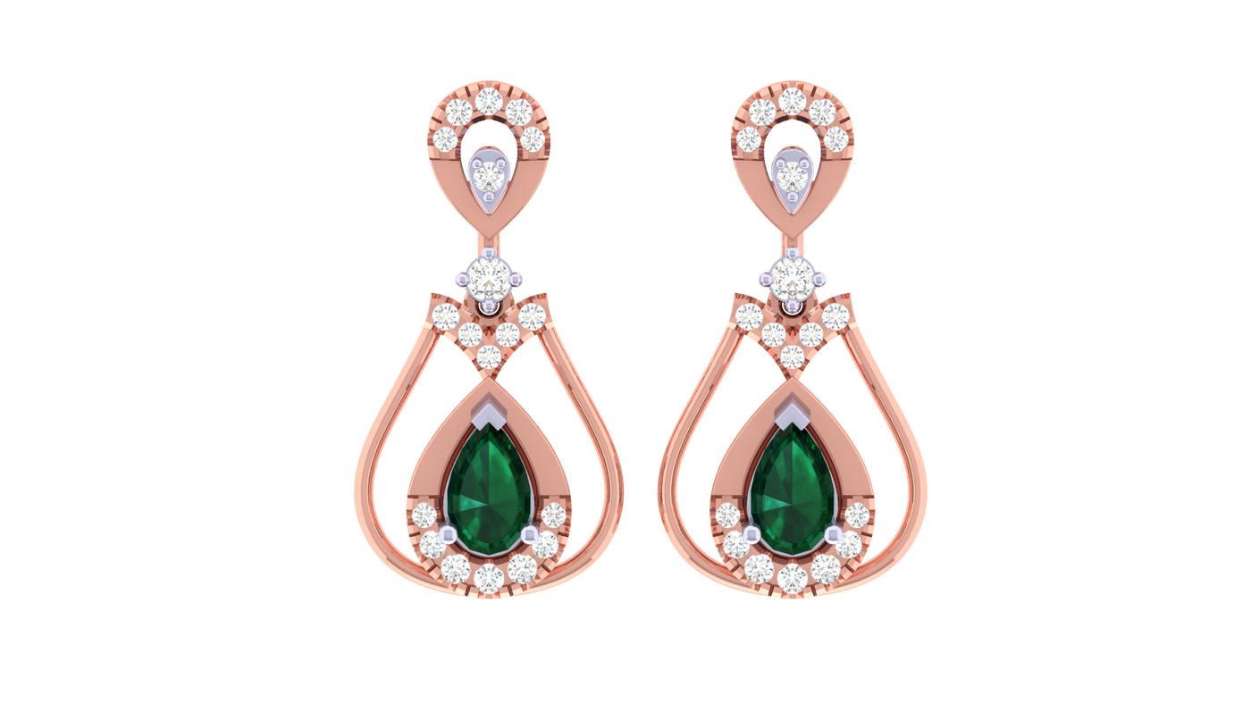 Rose Gold Diamond Earring | under 40k 