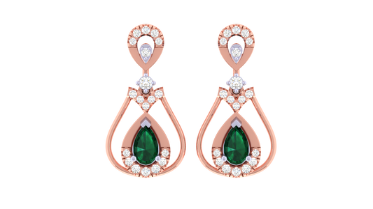 14K Gold & Diamond Women Gemstone Earring KRI44010EG