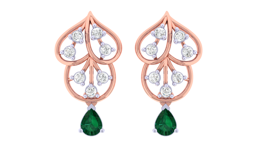 14K Gold & Diamond Women Gemstone Earring KRI44013EG