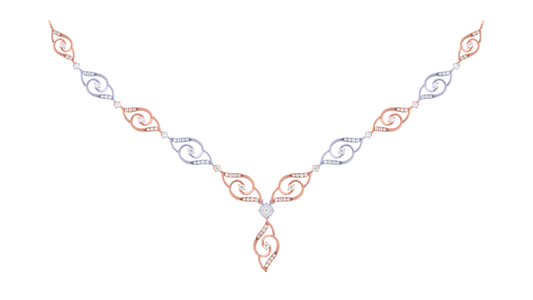 14K Gold & Diamond Lightweight  Necklace Set KRI44014N