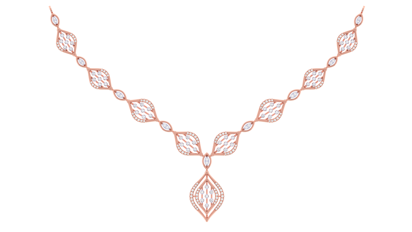 14K Gold & Diamond Lightweight Necklace Set KRI44015N