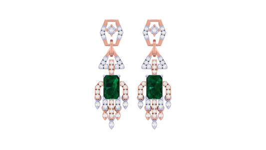 14K Gold & Diamond Women Gemstone Earring KRI44016EG