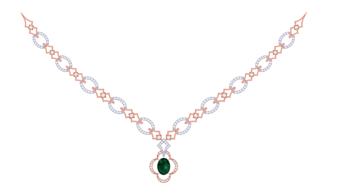 14K Gold & Diamond Necklace Set KRI44017NR