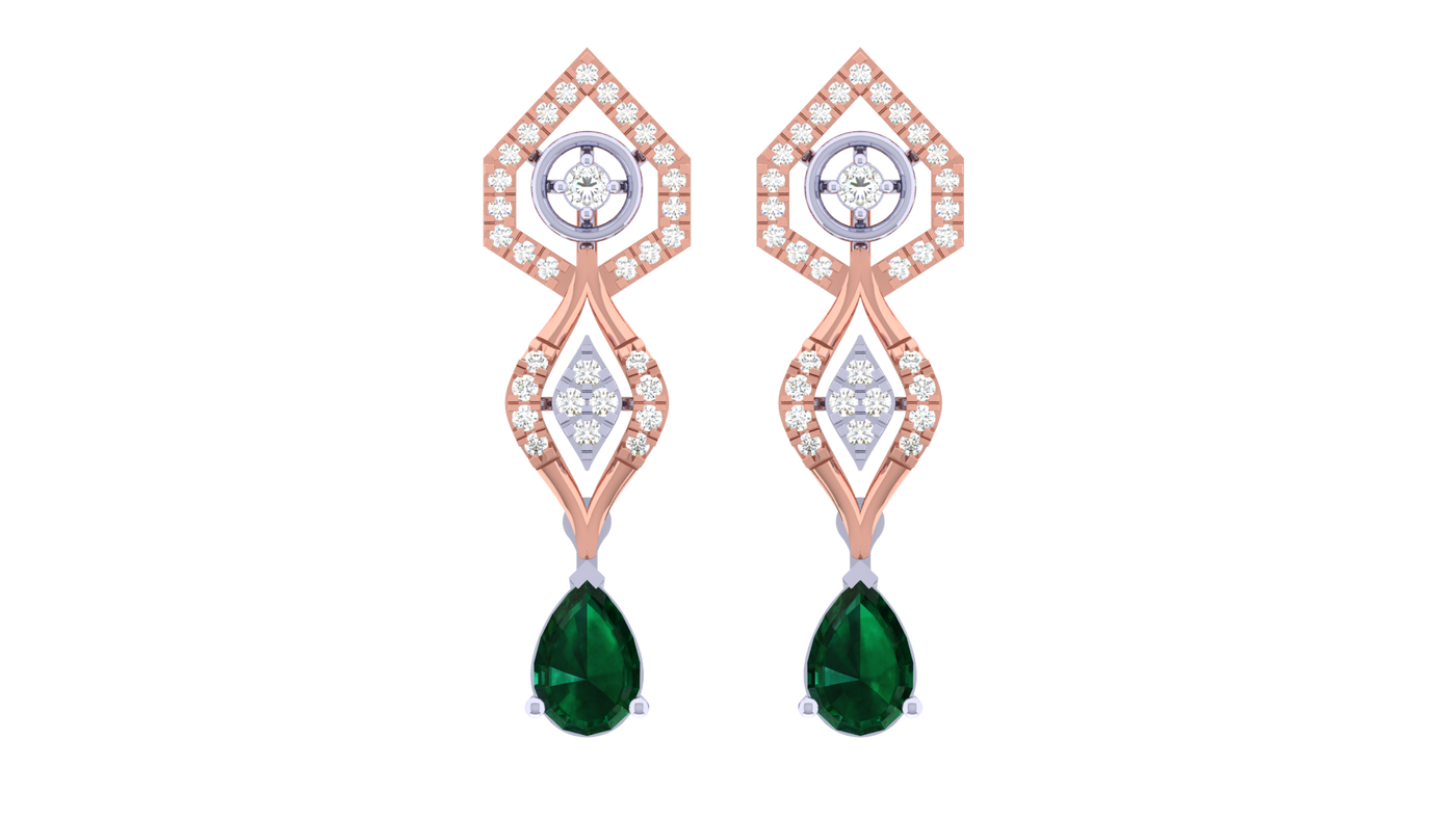 Gold & Diamond Women Gemstone Earring KRI44019E