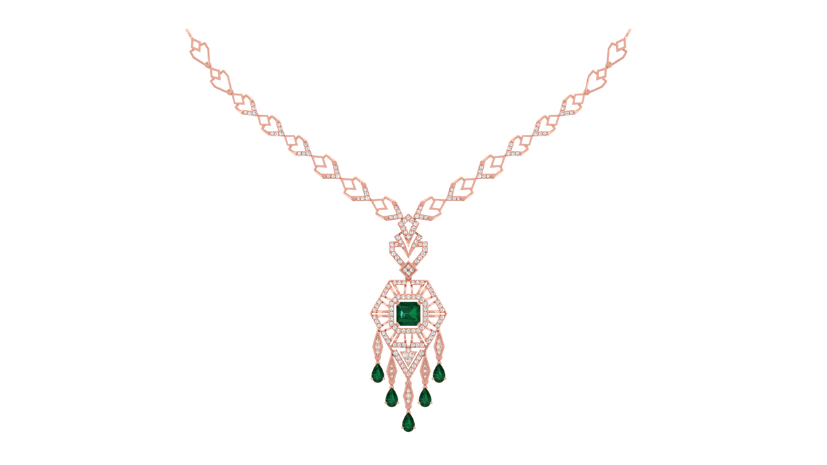 14K Gold & Diamond Necklace Set KRI44021NR