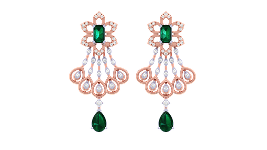 14K Gold & Diamond Women Gemstone Earring KRI44023ER