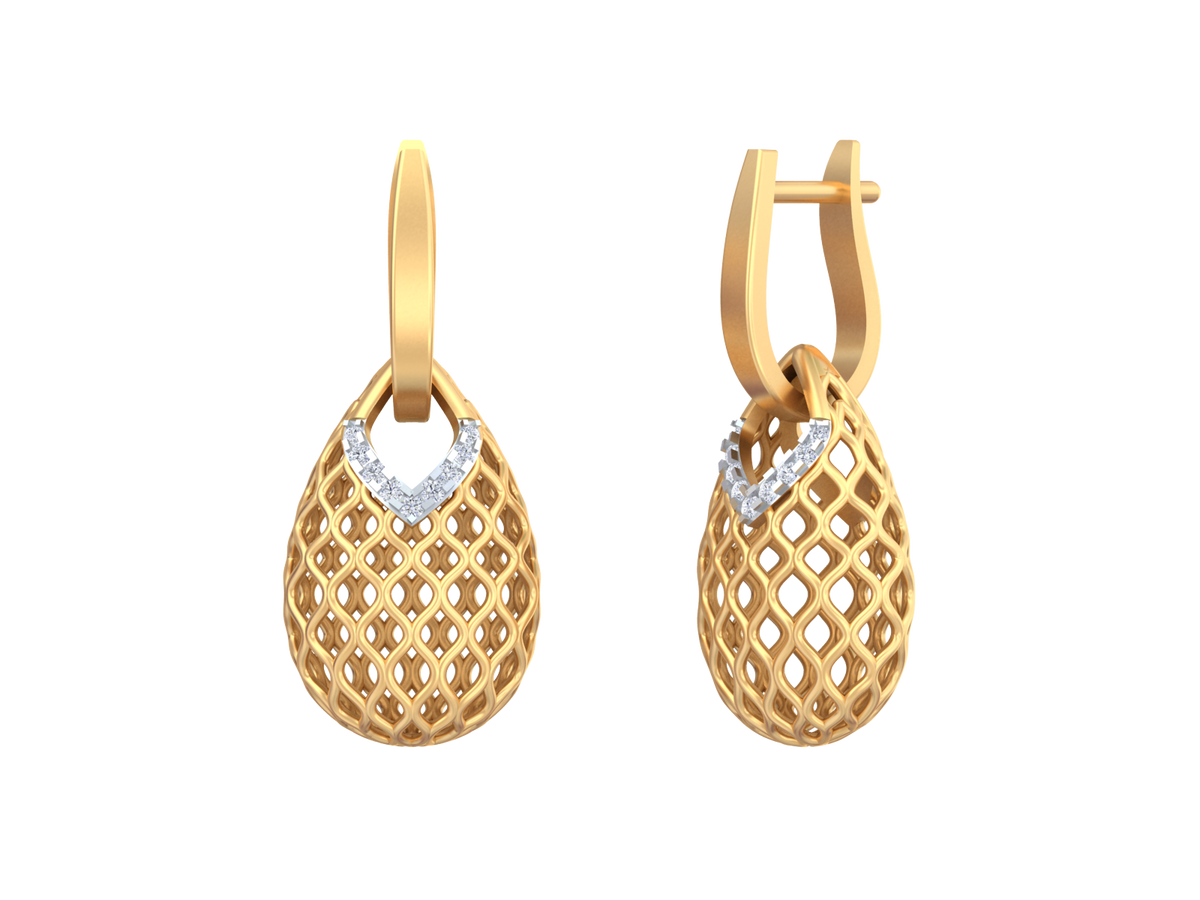 18K Gold & Diamond Women Earring KRB30023