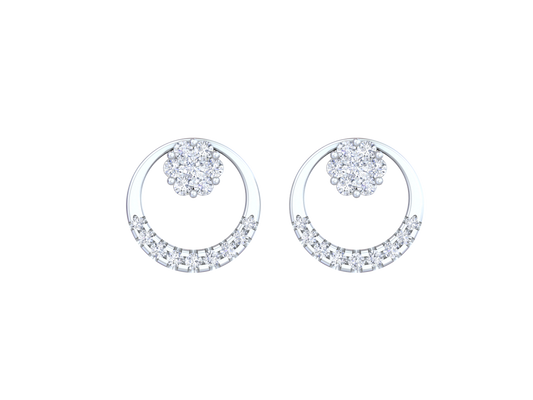 White Gold & Diamond Women Engagement Earring KRK30026