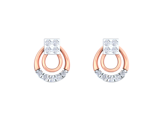 18K Gold & Diamond Women Front Back Earring KRK30028
