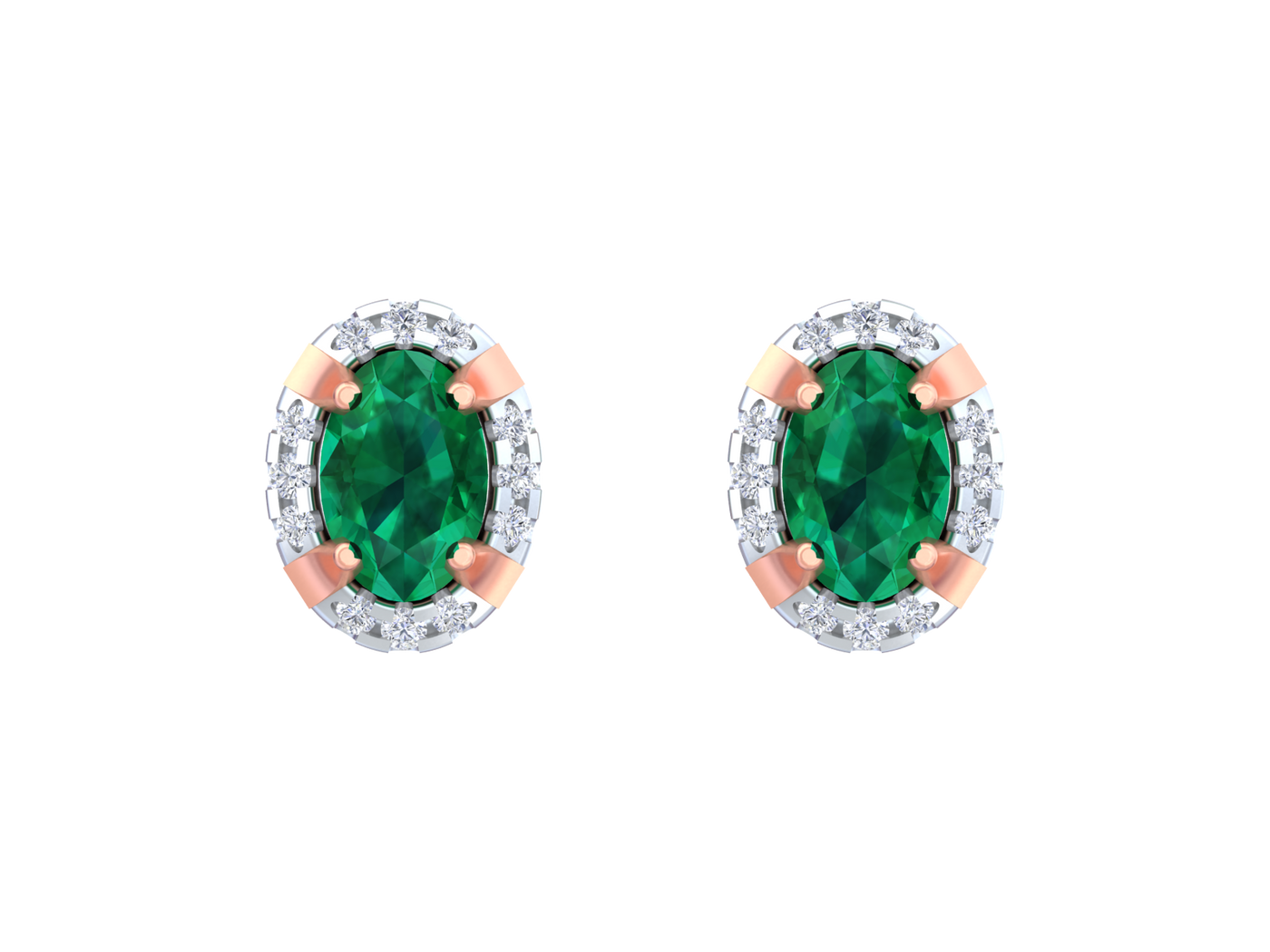 Gemstone Rose Gold Diamond Earring | under 40k 