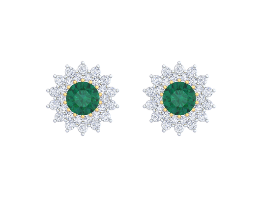 18K Gold & Diamond Women Gemstone Earring KRK40094E