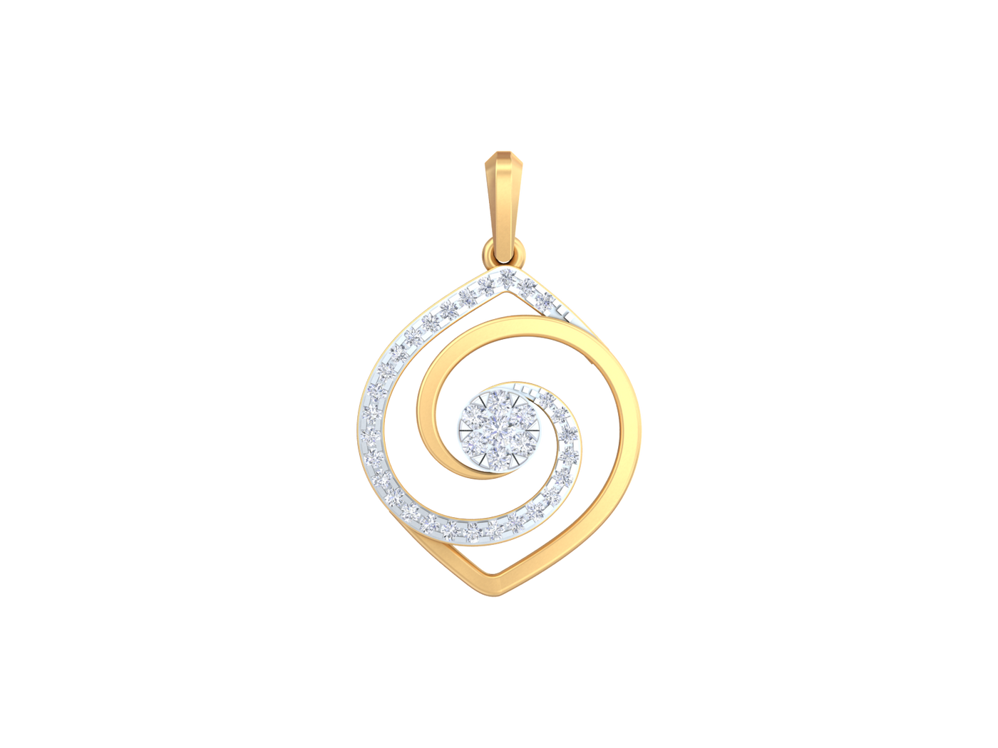 Elegant Gold & Diamond Pendant Set KRC40689