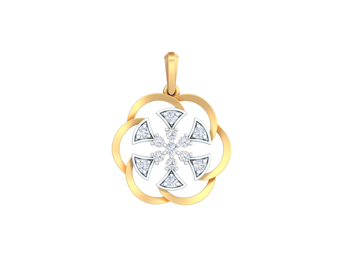18K Gold & Diamond Pendant Set KRK40115P