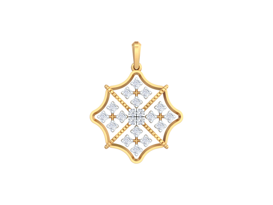 18K Gold & Diamond Floral Pendant Set KRK40125P