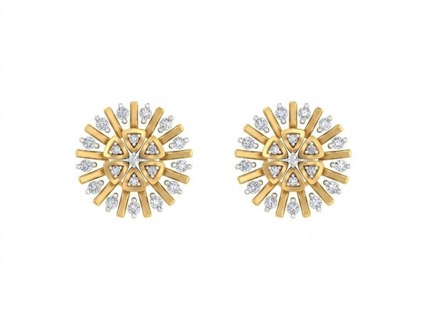 Gold & Diamond Floral Women Stud Earring KRC40739E